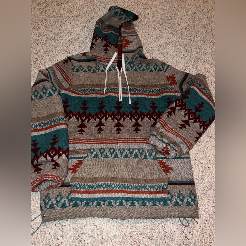 half zip up aztec size medium super cute worn a few times